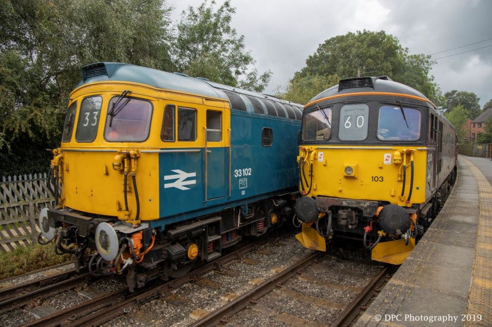 33102 alongside 33103 at Ecclesbourne Valley Railways diesel Gala at Duffield Station 2019