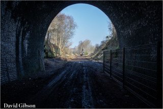 A view through Birchall Tunnel with the new Footpath on the right side