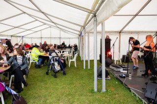 With a fully covered stage area we are able to accommodate almost everyone!