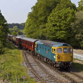 Class 33 Number 33102 "Sophie" roles through Cheddleton on the return to Froghall