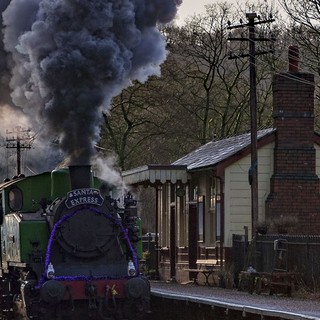 Hotspur the Steam Engine does a fine job leading Santa and Steam along the Churnet Valley through Consall Station