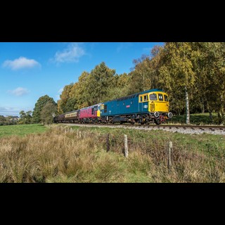 "Sophie" takes charge during a double headed run with "Eastleigh" as they head for Froghall