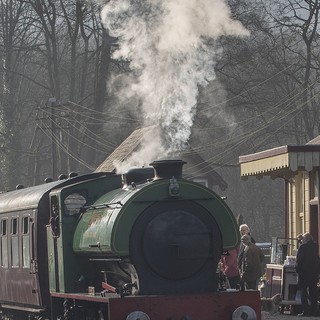 The early morning mist proved to be a fine back drop for 'Whiston' as it comes to a stand in Consall