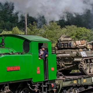 The Polish Tank takes the first train of the weekend the star of the show M18 Hellcat in tow
