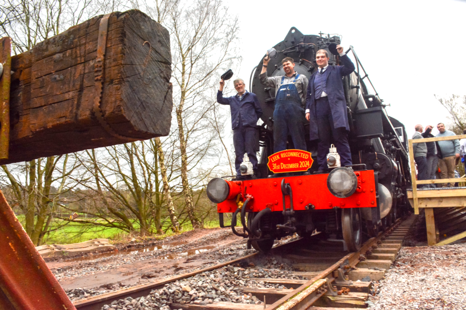 First Train Steams Into Leek 31st December 2024